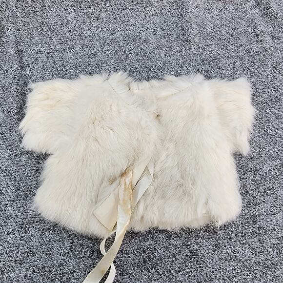 Unbranded Other - Vintage White Rabbit Fur DOLL COAT Lined Made in Taiwan R.O.C Fits Cabbage Patch
